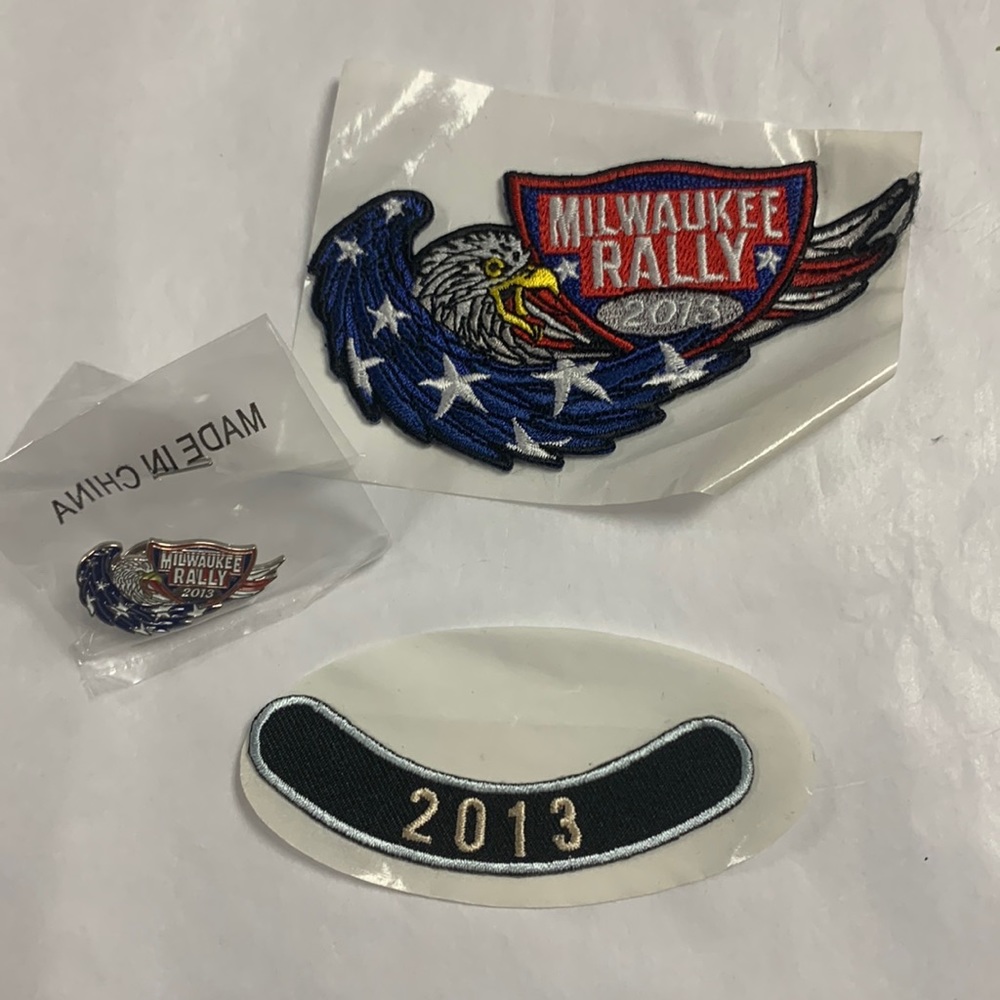 Milwaukee rally patches and pin from 2013 Harley Davidson celebration!